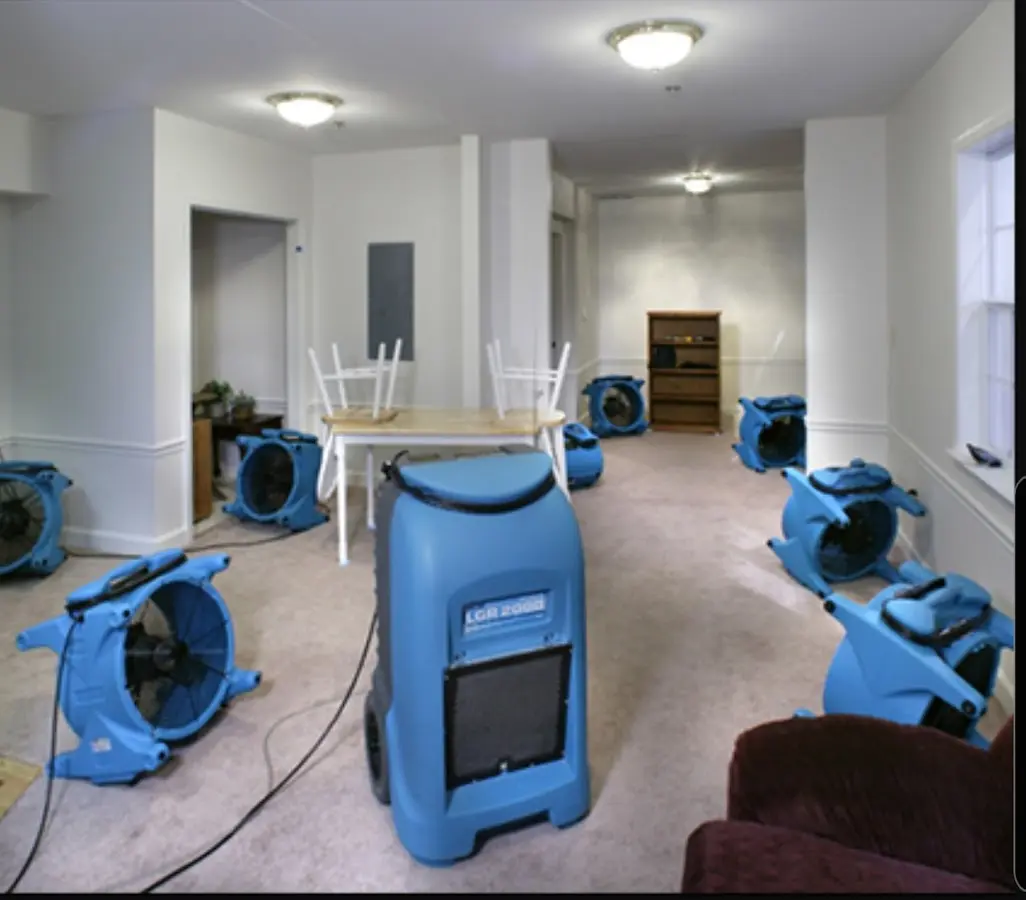 Air movers and dehumidifier setup for Water Extraction & Removal in East Hempfield